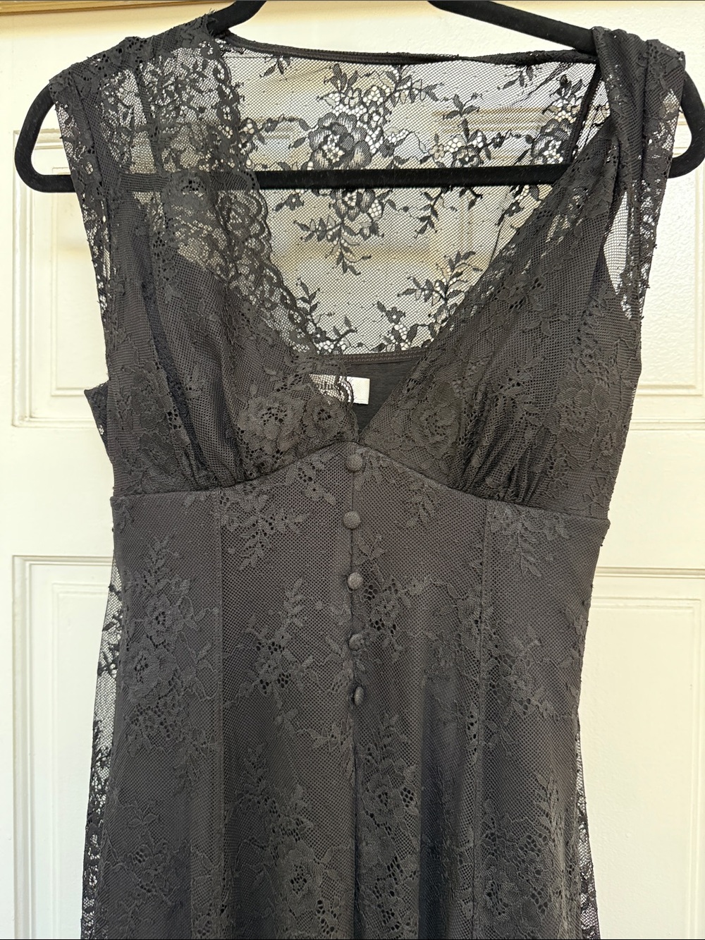 Popilush Black Lace Maxi Dress with Shape Wear NWT! - Picture 4 of 5
